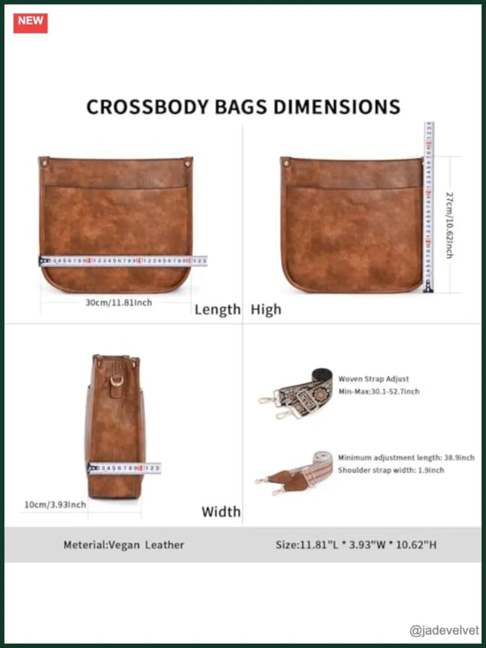Trendy Vegan Leather Hobo Crossbody Bag with 2 Adjustable Guitar Straps